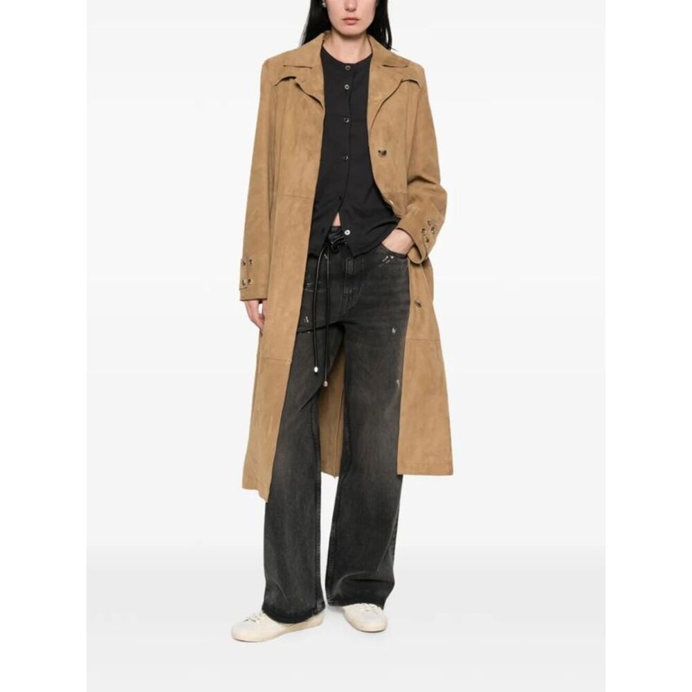Golden Goose Women "Journey W`S Peggy" Trench Coat With Belt Light Suede - Picture 4 of 7